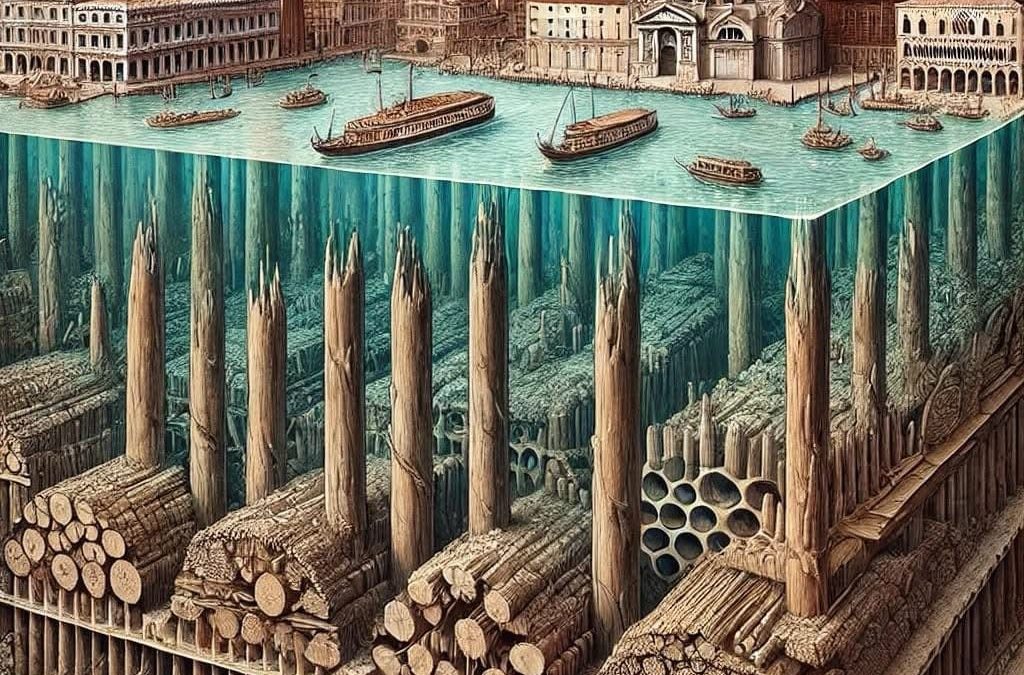 Venezia: una città che galleggia su una foresta sommersa .
