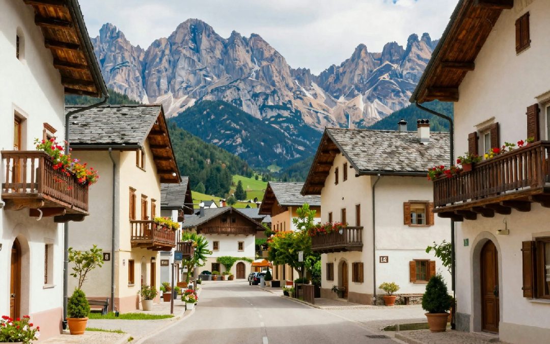 Magico viaggio tra le Dolomiti: un borgo incantevole tra legno antico e cime maestose